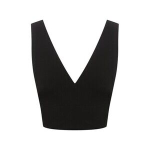 Hugo Boss Responsible Women's Crop V Neck Vest Top In Black Size 4 US /40IT $360